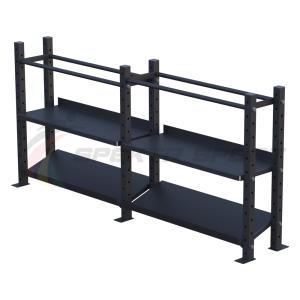 Купить Модульный стеллаж для гантелей, гирь и медболов 2580х430х1200 (2 секции) в Прохладном 