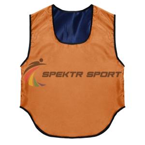 Купить Манишка футбольная двусторонняя Spektr Sport оранжево-синяя, р. 36-40 в Прохладном 