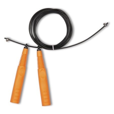 Купить Скакалка высокооборотная Кроссфит стальной шнур в оплетке 2.9 м чёрно-оранжевая в Прохладном 
